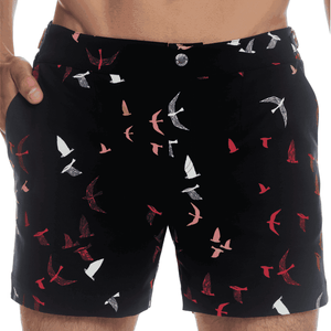 Shorts Navy Blue Flock Print SHOKAN 28