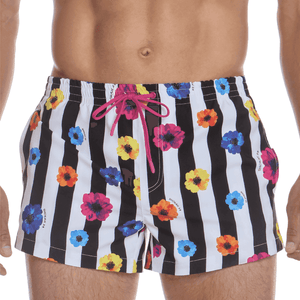 Swim Trunks Flowers Stripes SHOKAN 28